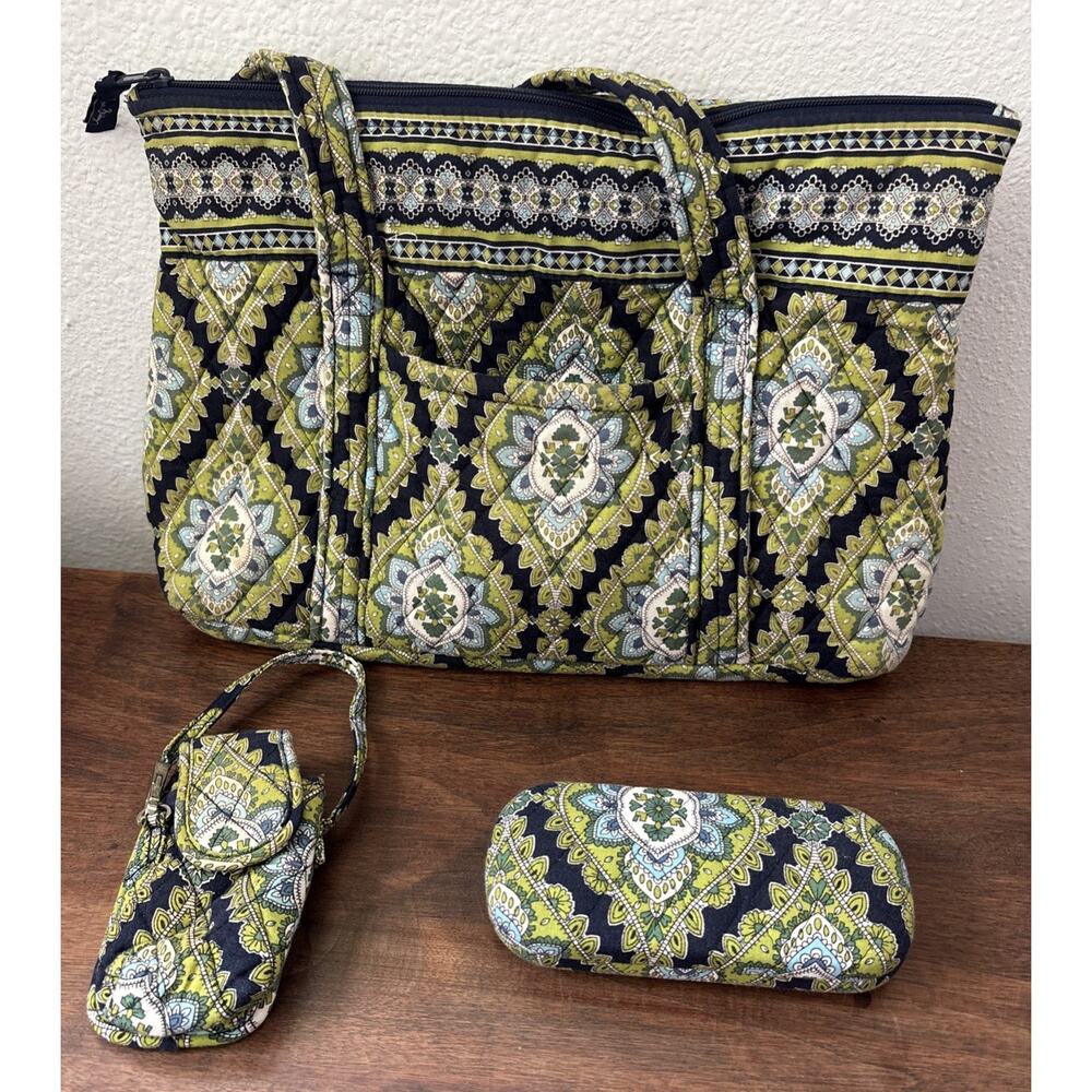 Vera Bradley Sherry Cambridge Double Shoulder Strap Handbag Eyeglass Case Pouch